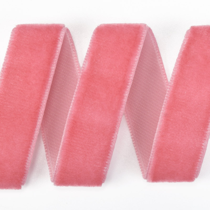 Стрічка оксамитова, 15 мм, Коралова (LEN-060289)