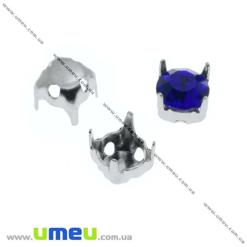Оправа-цапи під страз, 5х5 мм, Темне срібло (OSN-012746)
