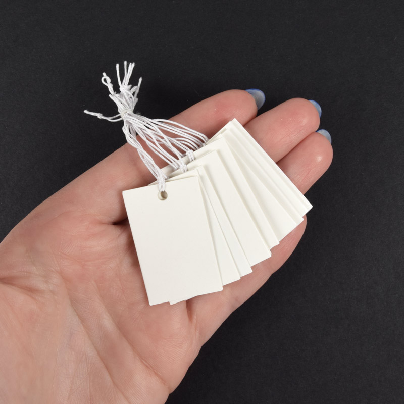 Бірки для подарунків, 37х23 мм, Білі (UPK-056255)