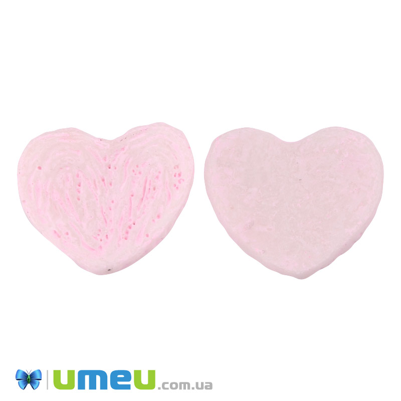 Кабошон із полімерної глини, Зефірка, 21х18 мм, Рожевий (DIF-050838)