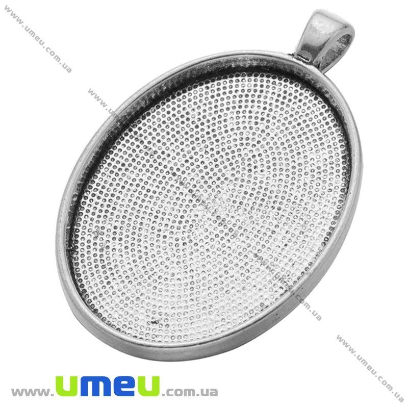 Основа овальна, 51х32 мм, 40х30 мм, Античне срібло (OSN-028209)