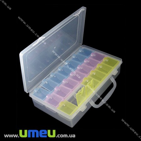 Органайзер для зберігання бісеру на 21 знімну осередок, 22х13 см (INS-011090)