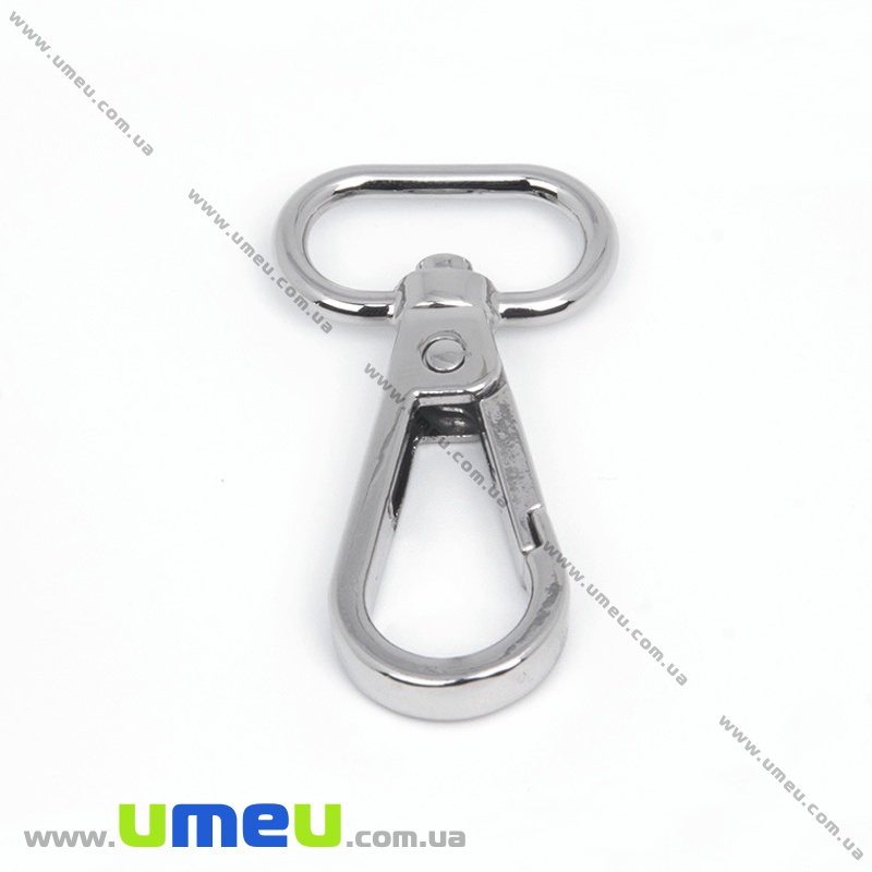 Замок-карабін поворотний, Темне срібло, 48х25 мм (ZAM-036191)