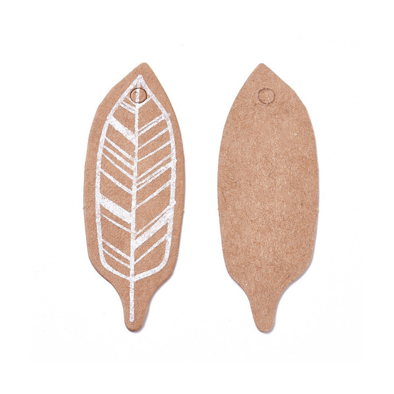 Бірки для подарунків, Листочок, 50х17 мм, Крафт (UPK-056652)