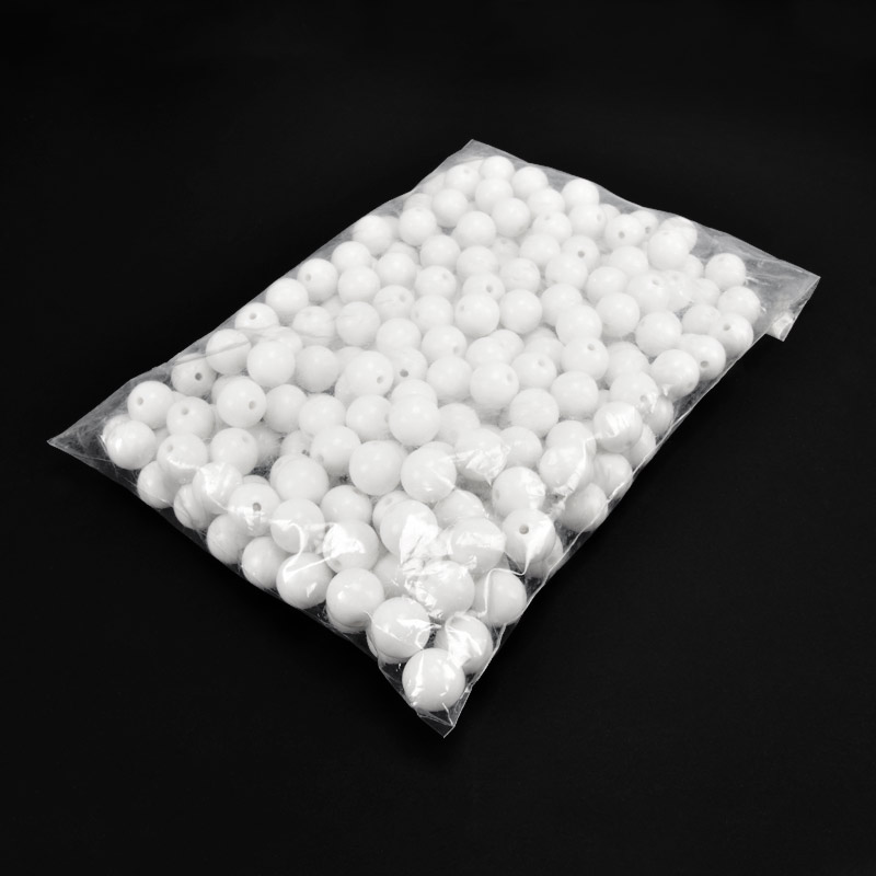 Намистини для сумок ОПТ, Пластикові, Круглі, 16 мм, Білі (BUS-060804)