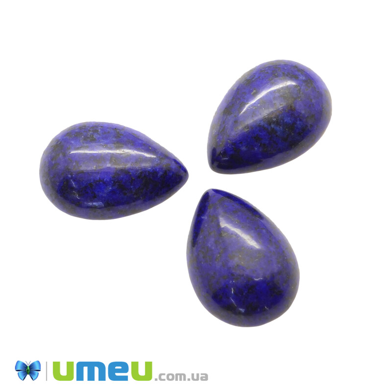 Кабошон нат. камінь Ляпіс Лазурит, Крапля, 18х13 мм (KAB-042752)
