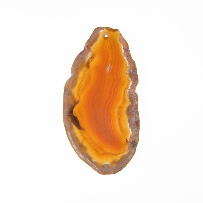 Зріз Агату, Червоно-коричневий, 69х33 мм (POD-032481)