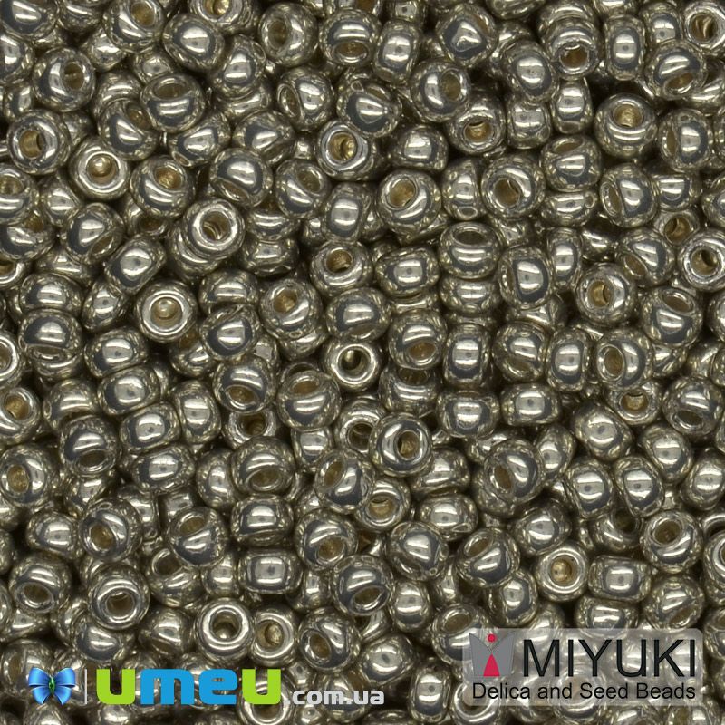 Бісер японський Miyuki круглий RR 11/0 №4221 Duracoat Galvanized, Олов'яний (BIS-045712)