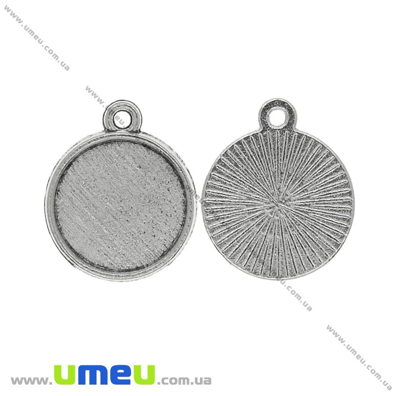 Основа кругла, 19х16 мм, 14 мм, Античне срібло (OSN-037145)
