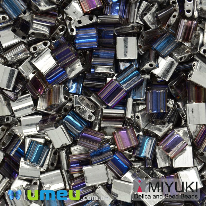 Бісер японський Miyuki TILA №4554, 5х5 мм, Сріблясто-синій двосторонній (BIS-046063)