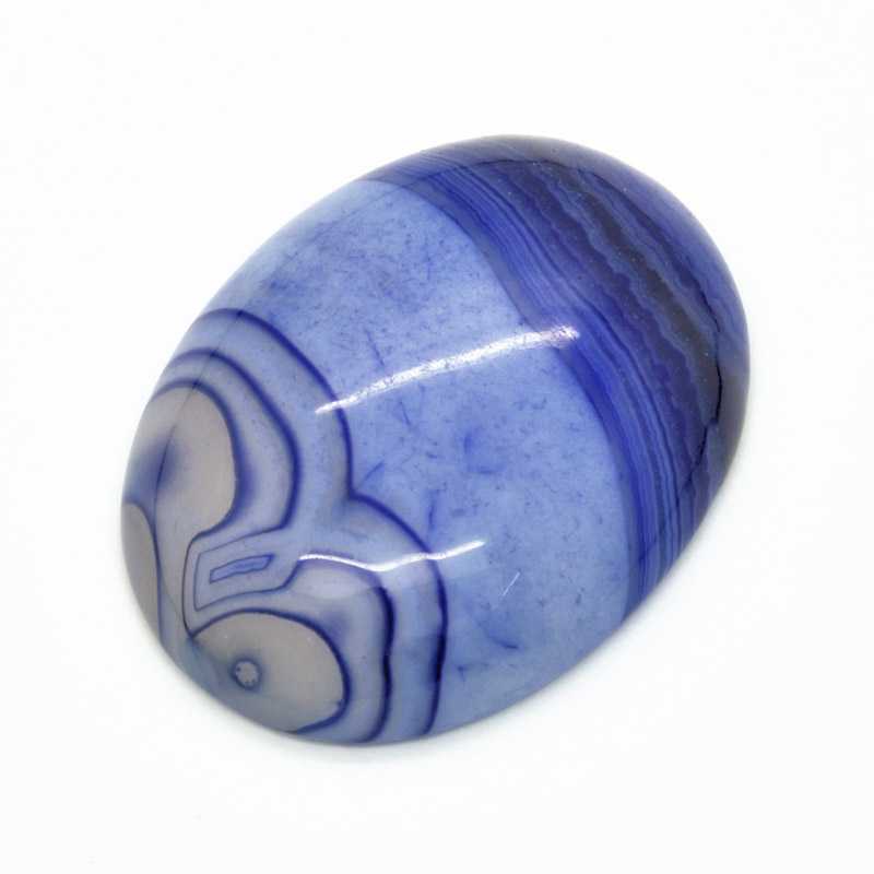 Кабошон нат. камінь Агат фіолетовий, Овал, 40х30 мм (KAB-020320)