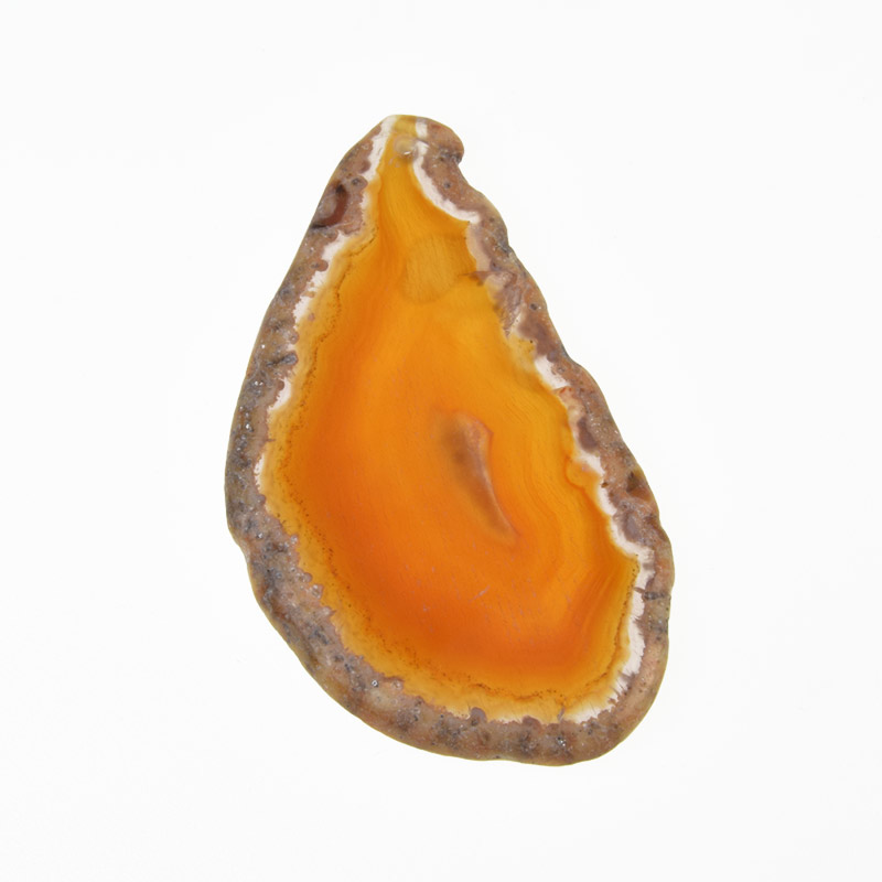 Зріз Агату, Червоно-коричневий, 71х42 мм (POD-014411)