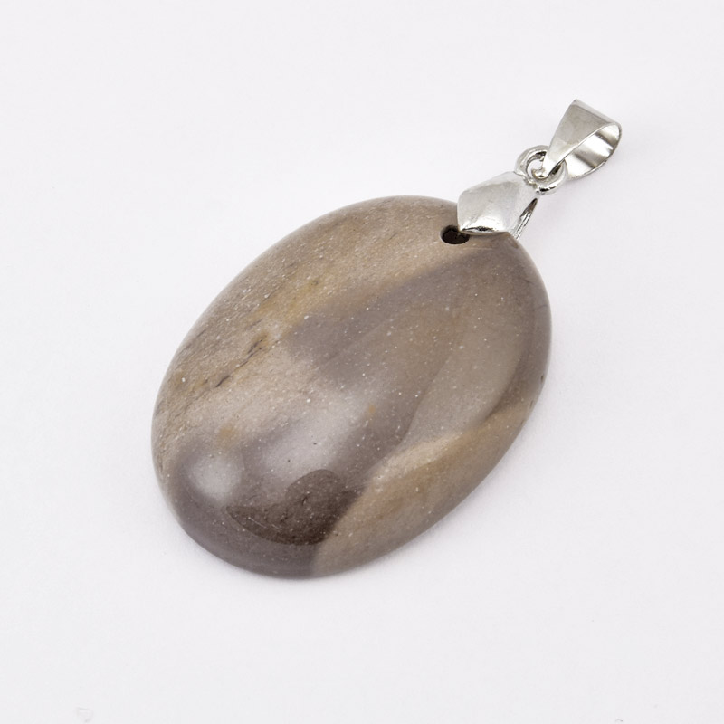 Підвіска Овал, Натур. камінь Мукаїт, 30х22 мм (POD-058736)