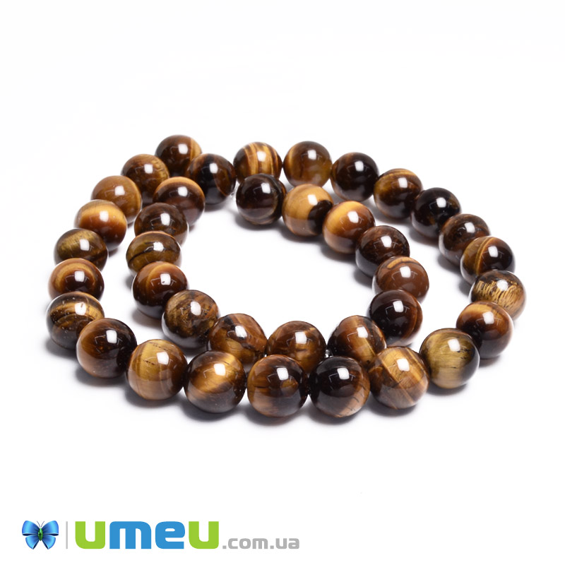 Бусины Тигровый глаз, Натур. камень, 10,5 мм, Круглые (BUS-049738)