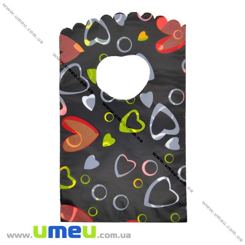 Подарунковий пакетик, 15х9 см, Чорний (UPK-012323)