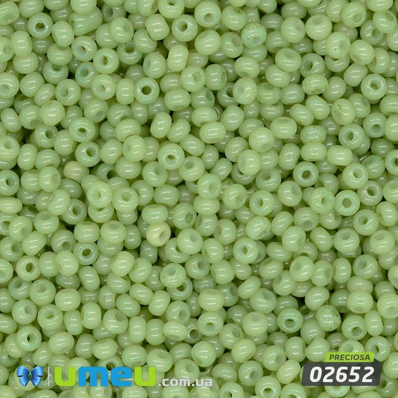 Бісер чеський №446/02652, Оливковий, Алебастровий, 10/0 (BIS-043801)
