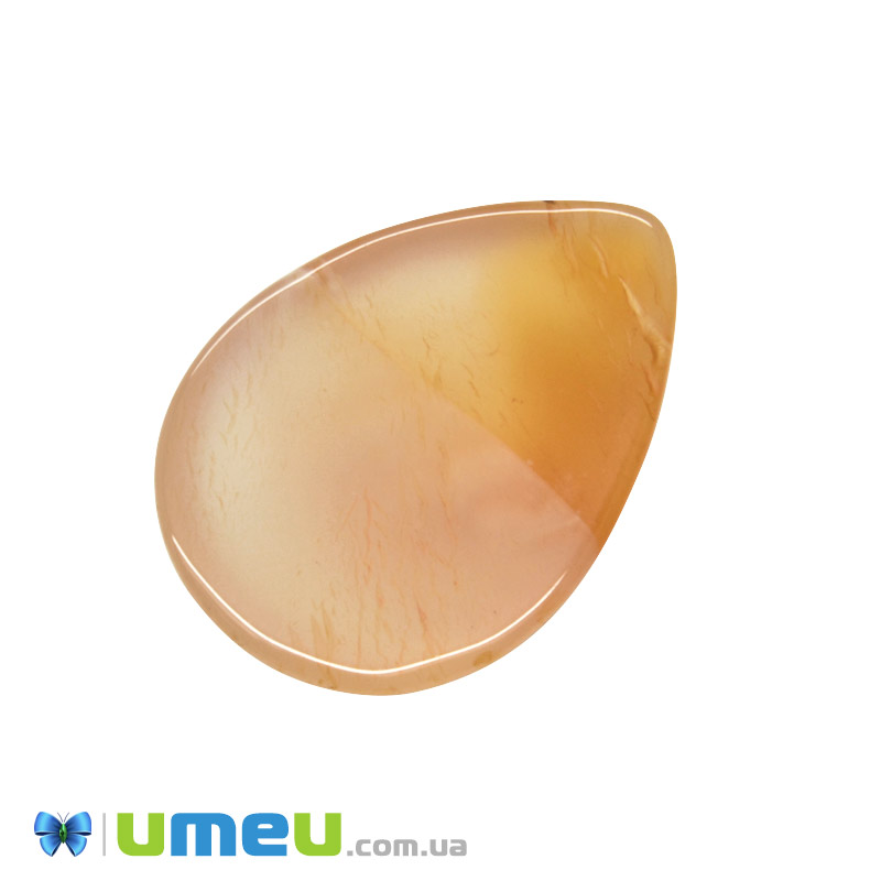 Кабошон нат. камінь Агат червоний, Крапля, 25,2 х18 мм (KAB-050640)