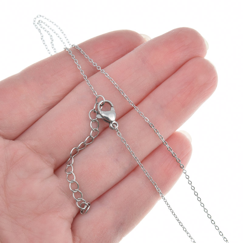 Основа на шею из нерж. ст. с удлинителем, Темное серебро, 1,2 мм, 60 см (STL-058313)