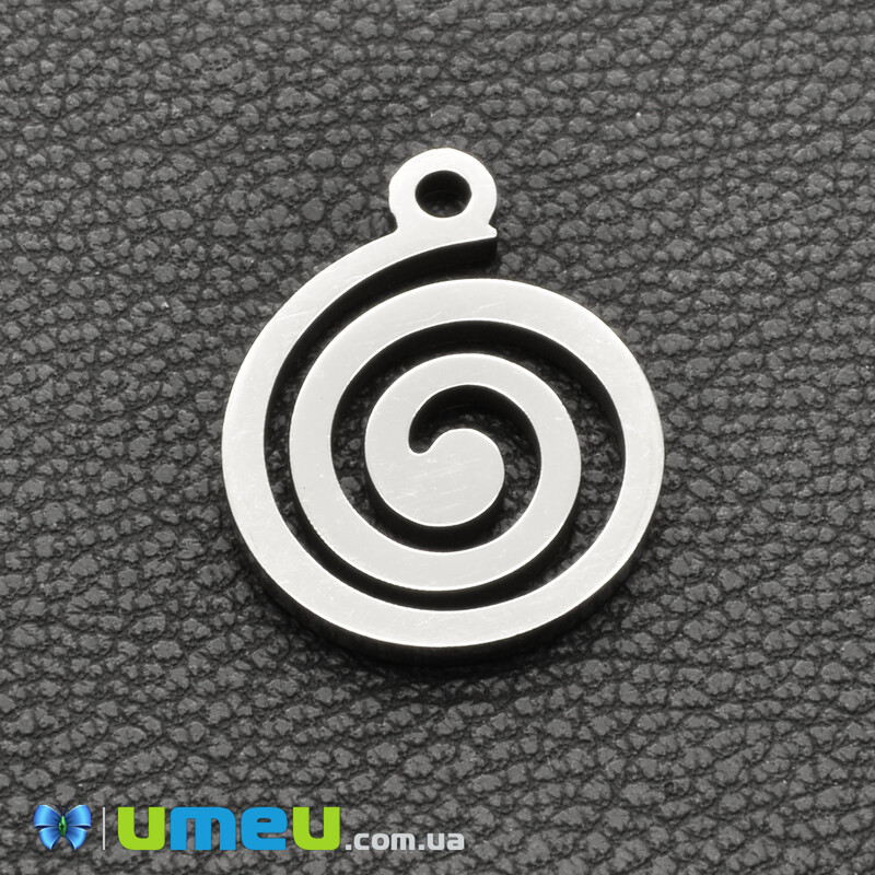 Підвіска з нержавіючої сталі Спіраль, 15х11, 5 мм, Темне срібло (STL-043162)