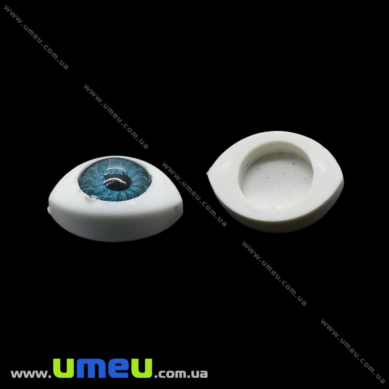 Очки клейові для ляльок, 14,5х10 мм, Блакитні (DIF-028478)