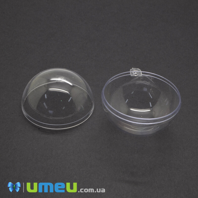 Куля пластикова збірна з 2 половинок, 5 см, Прозора (DEC-042891)