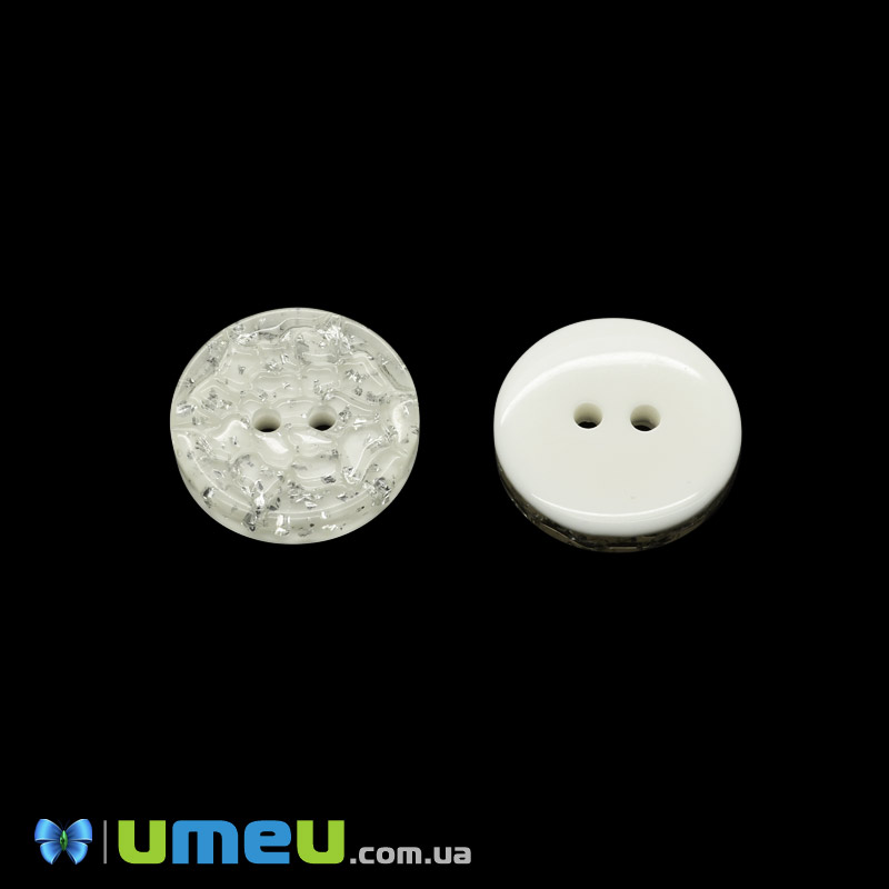 Гудзик пластиковий Круглий, 21 мм, Кремовий (PUG-046629)