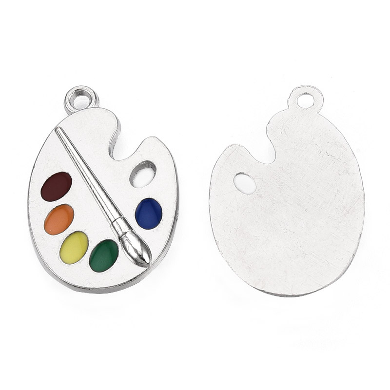 Підвіска метал. Палітра фарб, 28,5 х19,5 мм, Темне срібло (POD-053619)