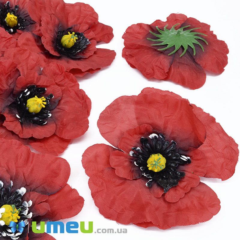 Мак тканинний (головка), 130 мм, Червоний (DIF-045001)