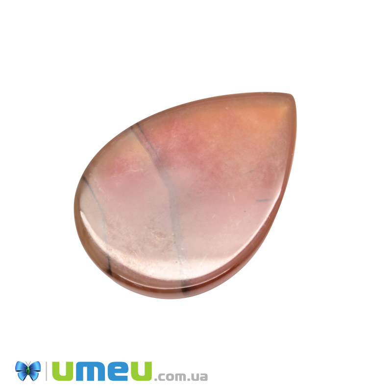 Кабошон нат. камінь Агат червоний, Крапля, 25х18 мм (KAB-050642)