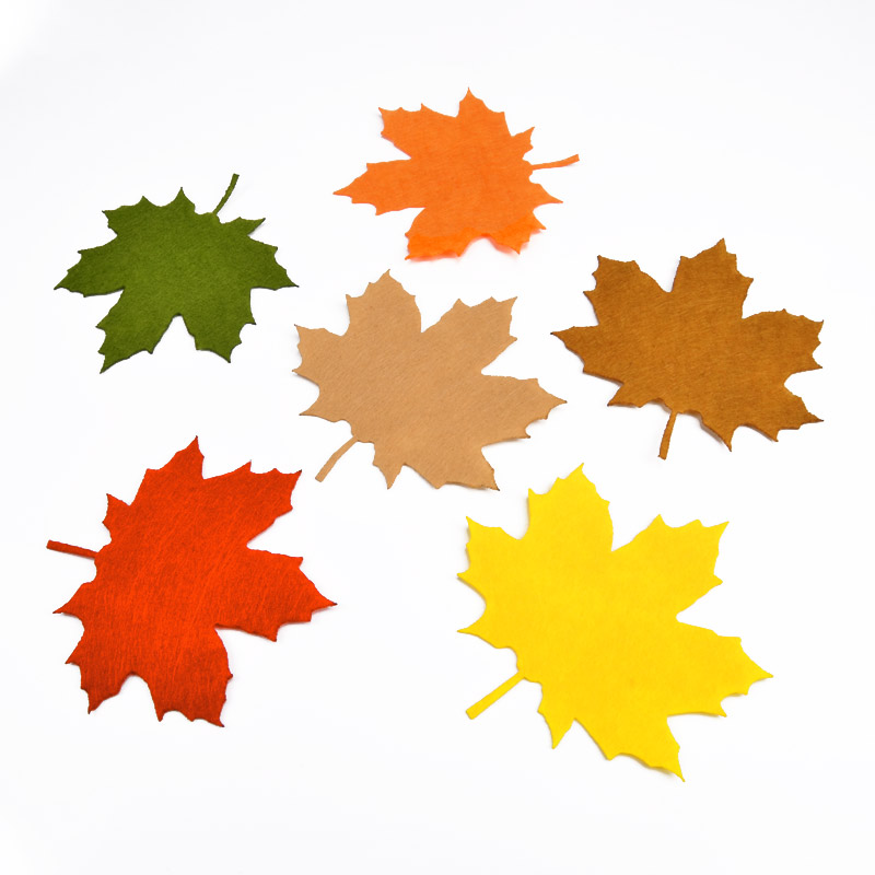 Декоративные изделия из фетра Листья клена, 9х8,5 см, Микс (FLT-051578)