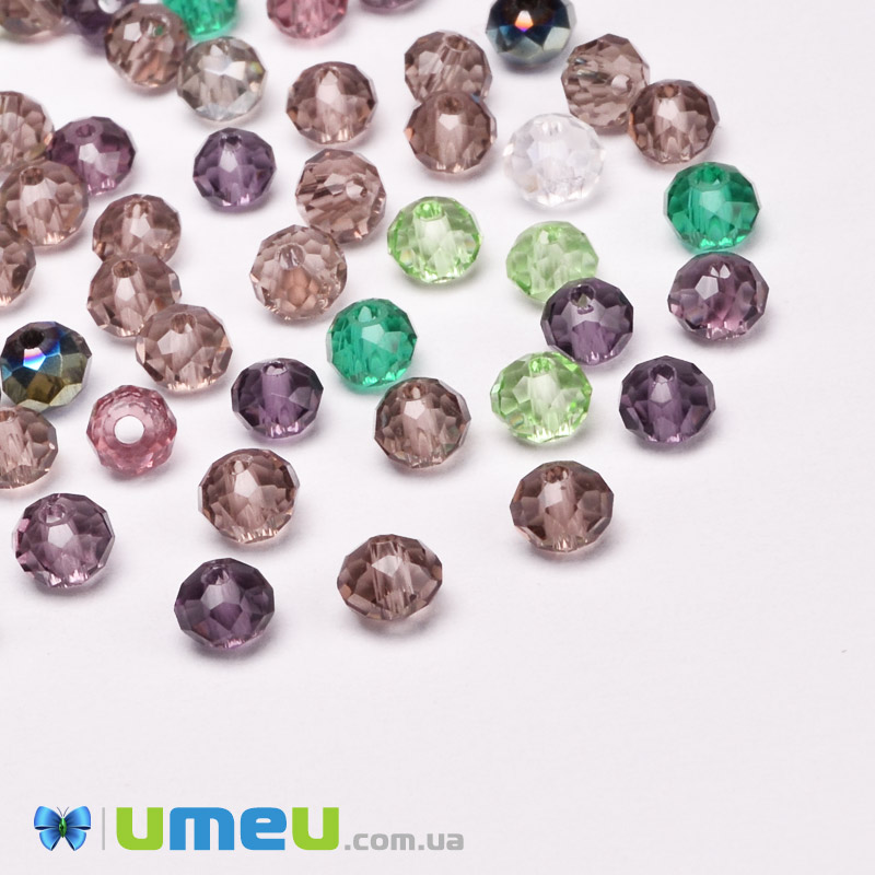 Намистини ронделі, 4х3 мм, Мікс (BUS-050933)