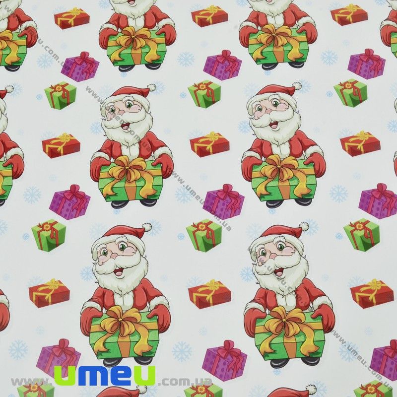 Пакувальний папір Новорічний, Білий, 70х100 см (UPK-030303)