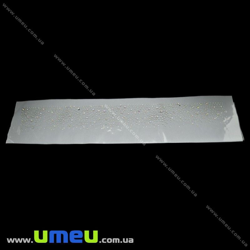 Термоаплікації стразові, 39х5 см, Біла АВ (APL-025818)