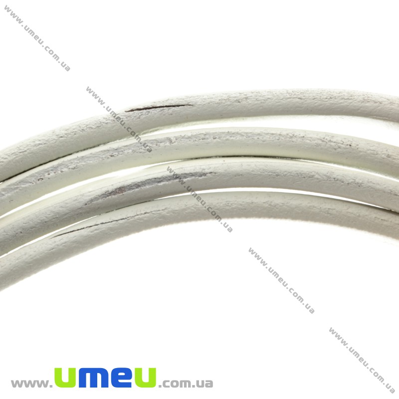 Основа для браслета Regaliz з нат. шкіри УЦЕНКА, Біла, 10х6мм, 20 cм (OSN-017041)