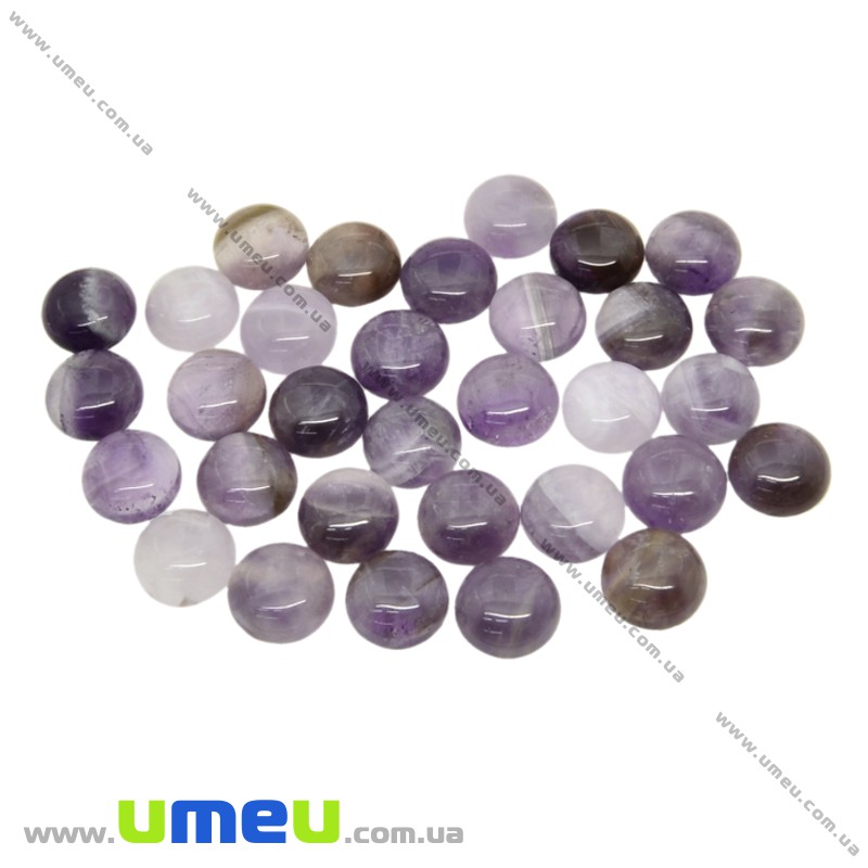 Кабошон нат. камень Аметист, Круглый, 12 мм (KAB-025992)