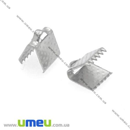 Затиск для стрічок, 6х8х5 мм, Темне срібло (ZAG-008443)