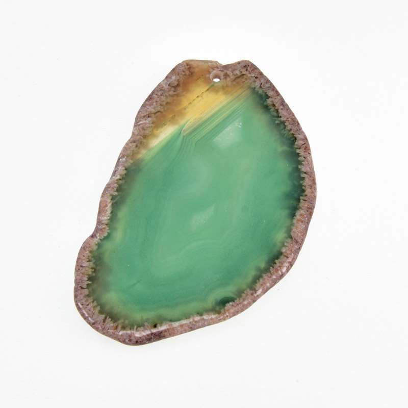 Зріз Агату, Зелений, 69х42 мм (POD-009348)