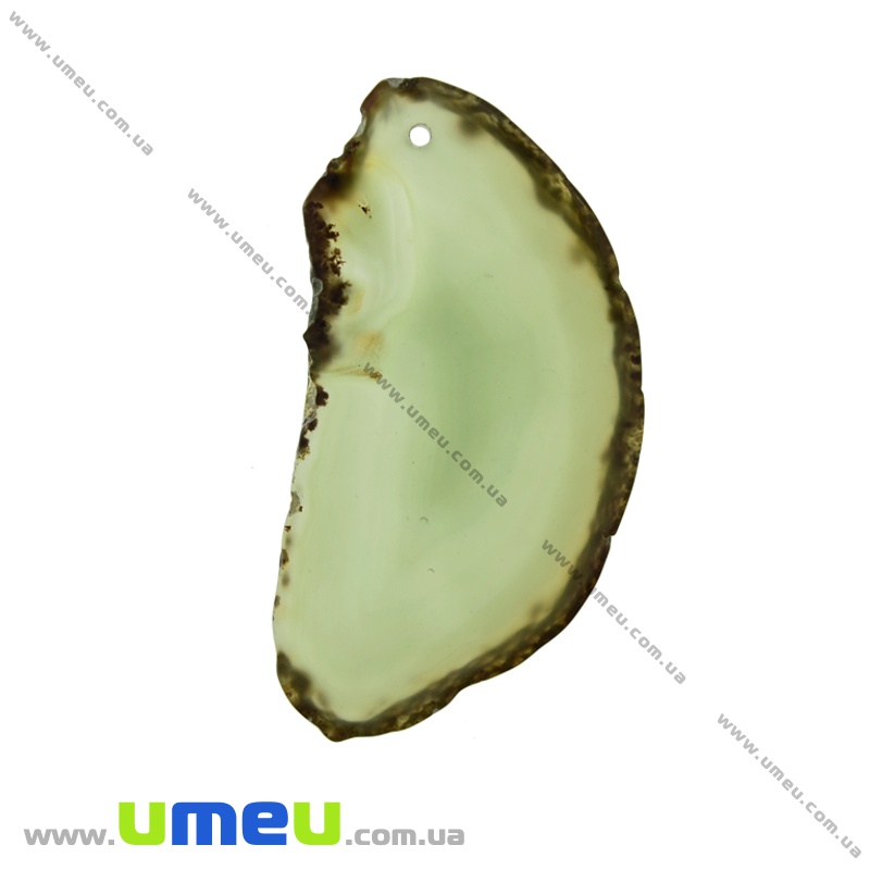 Зріз Агата, Зелений, 67х35 мм (POD-022108)