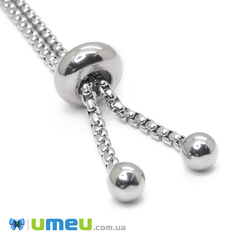 Застібка для браслета з нерж. сталі зі стопером, 11 см, Темне срібло (STL-044252)