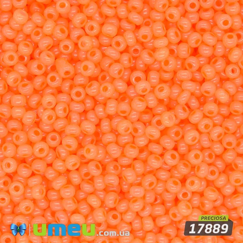 Бісер чеський №438/17889, Оранжевий, Алебастровий, 10/0 (BIS-043793)
