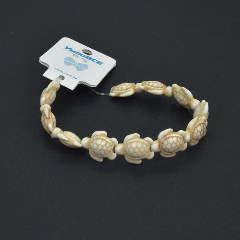 Намистини Бірюза пофарбована, Синт. камінь, 18х14 мм, Черепаха (BUS-057679)