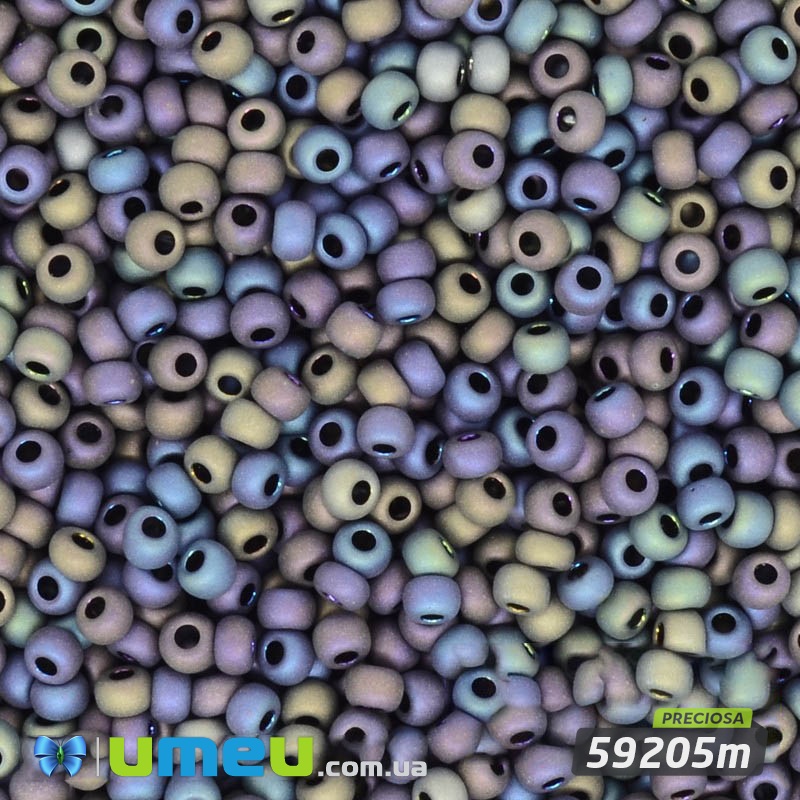 Бісер чеський №986m/59205m, Ірис, Перламутровий матовий, 10/0 (BIS-032177)