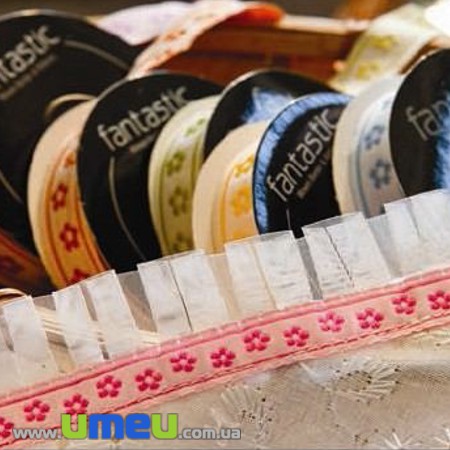 Тасьма Fantastic сердечка, 12 мм, Рожева (LEN-010930)