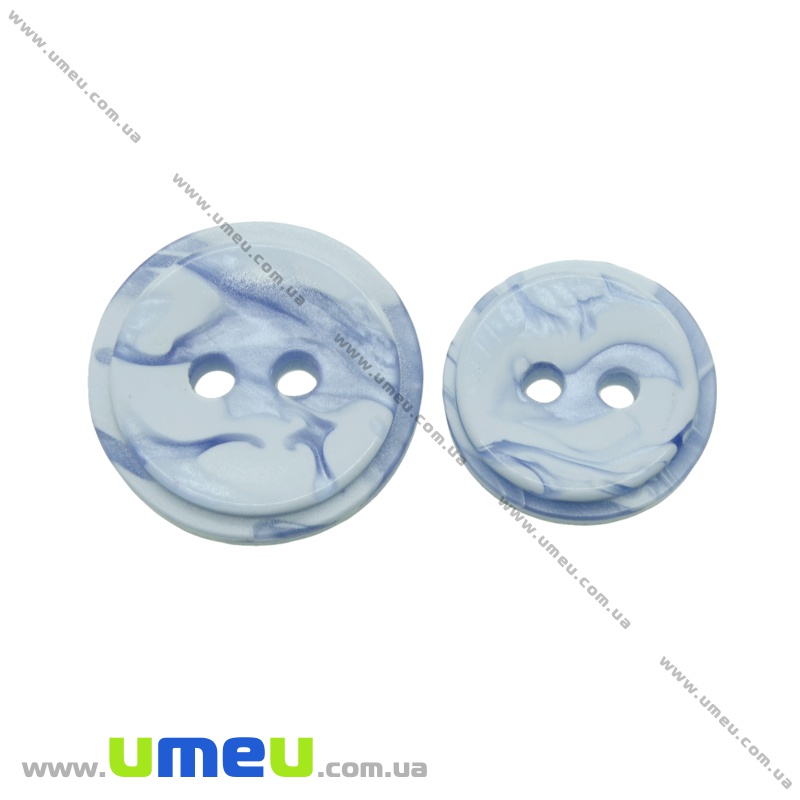 Гудзик пластиковий Круглий, 15 мм, Блакитний (PUG-021392)