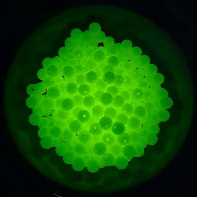 Бусины акриловые Фосфорисцентные, Круглые, 8 мм, Салатовые (BUS-059862)