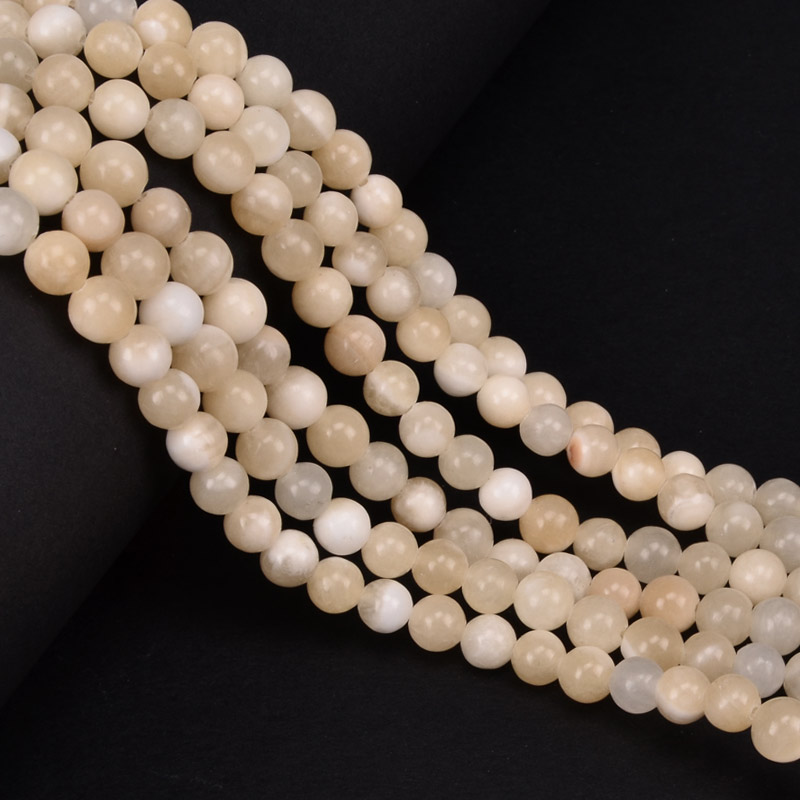 Намистини Нефрит жовтий, Натур. камінь, 6 мм, Круглі (BUS-051716)