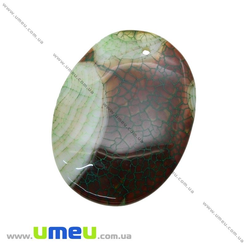 Підвіска з натурального каменю, Агат Вени дракона, Овал, 41х31 мм (POD-033008)