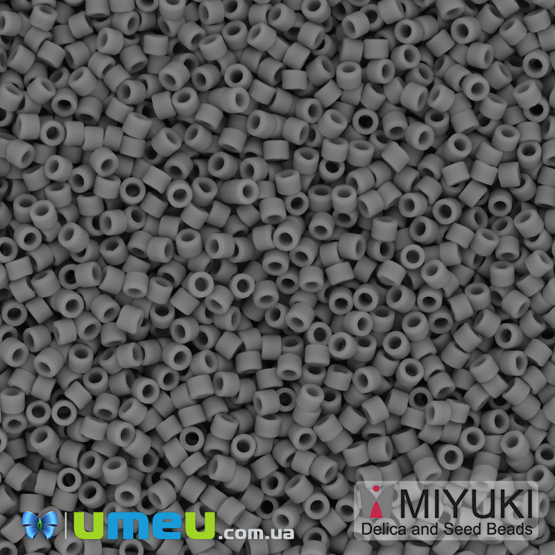 Бісер японський Miyuki Delica 11/0 DB761, Сірий матовий (BIS-047491)
