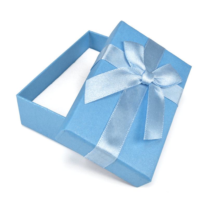 Подарункова коробочка Прямокутна з бантиком, 8х5х2,5 см, Блакитна (UPK-057110)