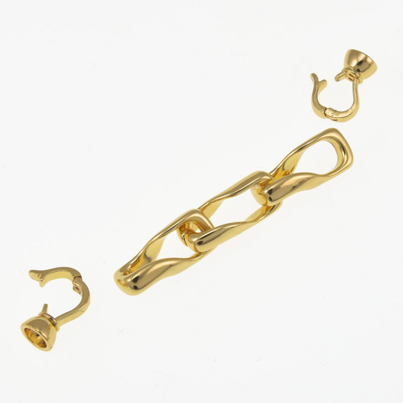 Застёжка, 62х8 мм, Латунь с покрытием 18 kt (ZAM-060880)